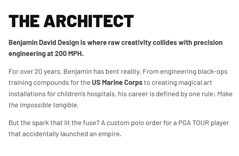 BENJAMINDAVID DESIGN – Redefining the Golf Lifestyle