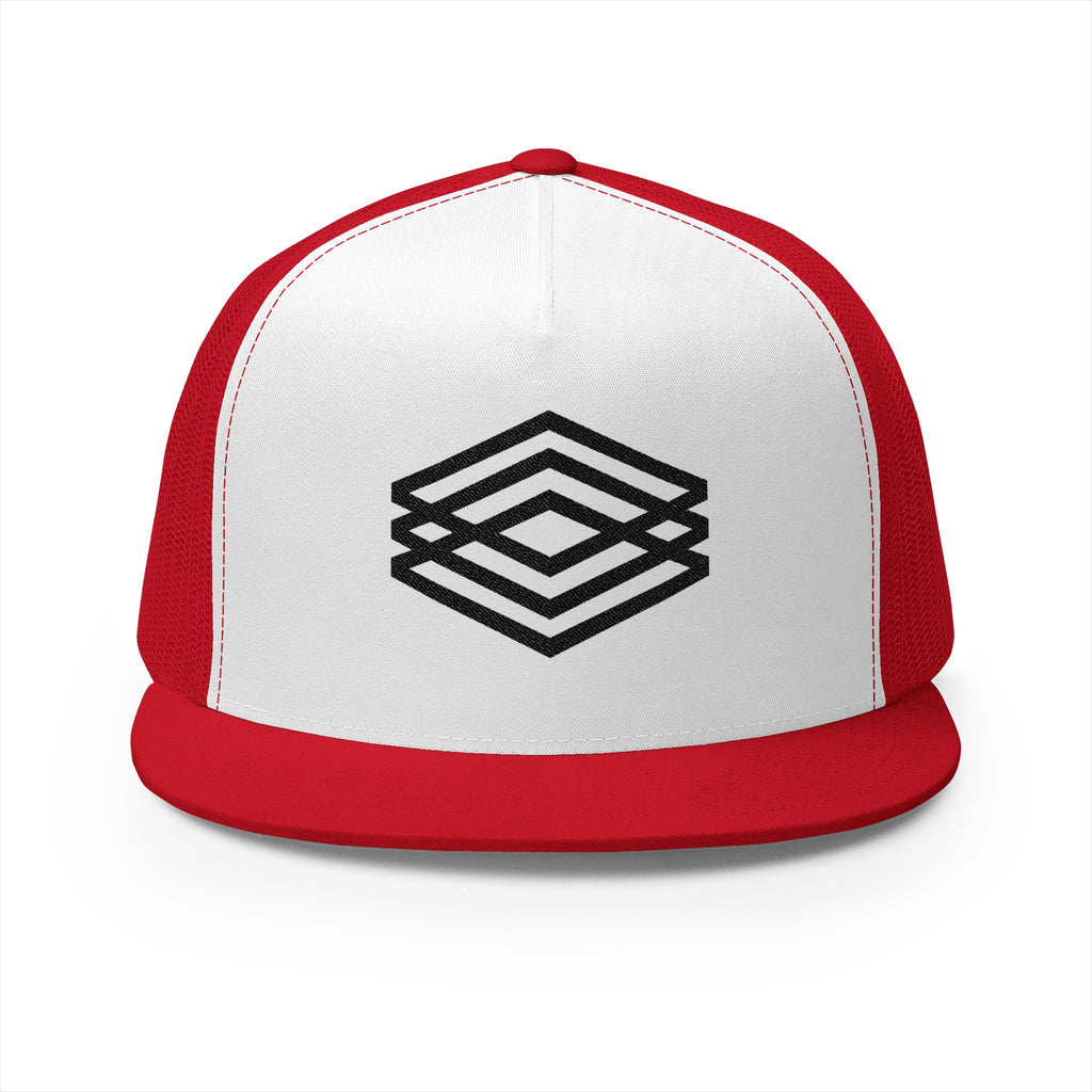 Stylish 5 Panel Trucker Cap with Modern Embroidery