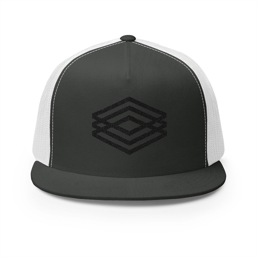 Stylish 5 Panel Trucker Cap with Modern Embroidery