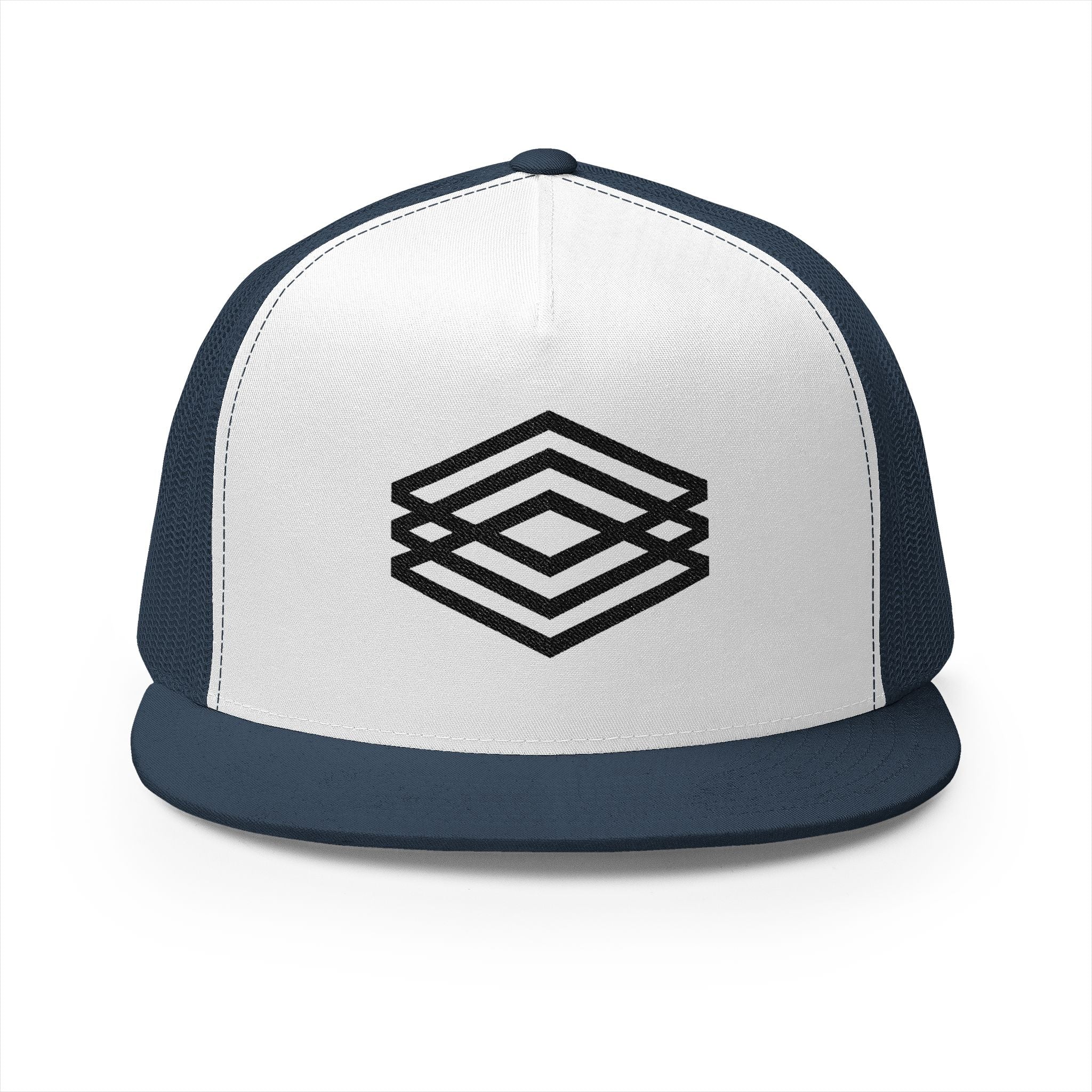 Stylish 5 Panel Trucker Cap with Modern Embroidery